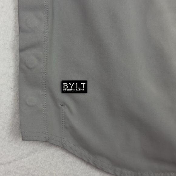 Bylt Basics Men's Elite Fairway Pullover Sweatshirt Large Gray Magnetic Snaps - Picture 9 of 13